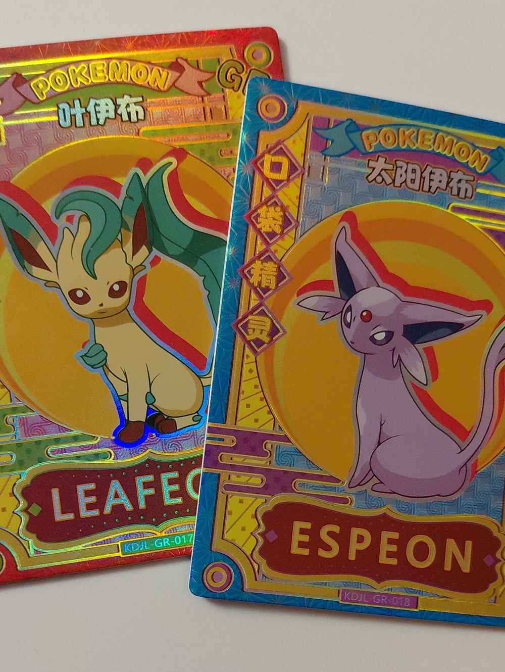 2 Card Lot - Leafeon and Espeon -  Eif Baby GR - Non-TCG Cards